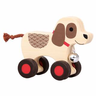 Zughund Spielzeug Rollerbello Holz mit Glocke Siva 39812014