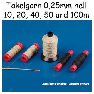 Takelgarn 0,25mm hell in verschiedenen längen (m) zur Auswahl