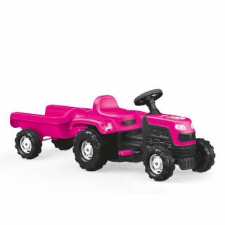 Unicorn Traktor Tretfahrzeug mit Anhänger pink/schwarz Siva 20035