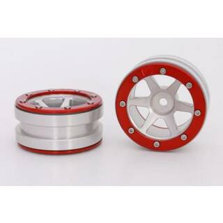 Beadlock Wheels PT- Slingshot Silber/Rot 1.9 (2 St.)?