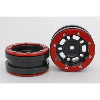 Beadlock Wheels PT- Distractor Schwarz/Rot 1.9 (2 St.)?
