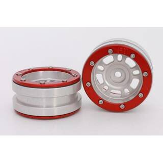 Beadlock Wheels PT- Distractor Silber/Rot 1.9 (2 St.)?