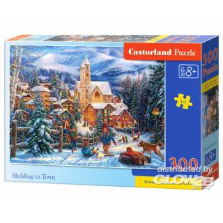 Castorland Sledding in Town, Puzzle 300 Teile