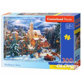 Castorland Sledding in Town, Puzzle 300 Teile