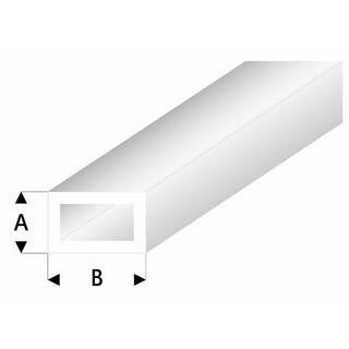 Krick ASA Rechteck Rohr transparent weiß 2x4x330 mm (5)