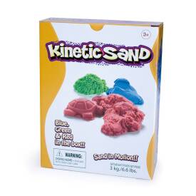 WABA FUN Kinetic Sand 3 Kg farbig gemischt je 1 Kg Blau, Rot, Grün