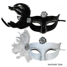 Venetianische Maske Farbwahl Augenmaske mit Feder und...