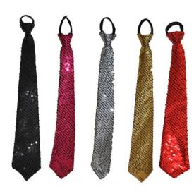 Krawatte Pailletten ca. 45 cm - Erwachsene Farbwahl