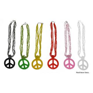 Perlenkette Peace-Anhänger ca. 26 cm - Farbwahl