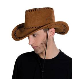 Cowboyhut Wildlederoptik braun