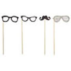 Brillen-Set mit Bärten 4er Spaßbrillen