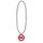 Halskette 65. Geburtstag silber/weiß/rot Verkehrsschild