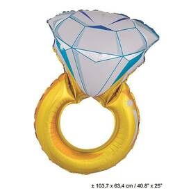 Folienballon Diamantring ca. 103,7 x 63,4 cm