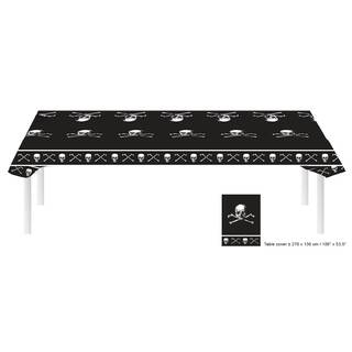 Tischdecke Piraten schwarz/weiß ca. 270 x 136 cm