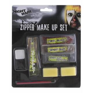 Zipper Make-up Set 8 teilig Halloween Nightmare