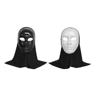 Venetianische Maske zufälliges Modell einfache Maske mit Kapuze weiß/schwarz oder schwarz