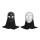 Venetianische Maske zufälliges Modell einfache Maske mit Kapuze weiß/schwarz oder schwarz
