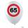 Ballons Nummer 65 weiß Verkehrsschild ca. 30 cm 12 Stück