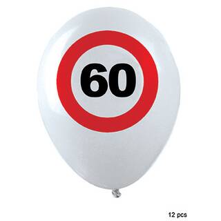 Luftballons Nr. 60 12 Stück ca. 30cm Verkehrsschild