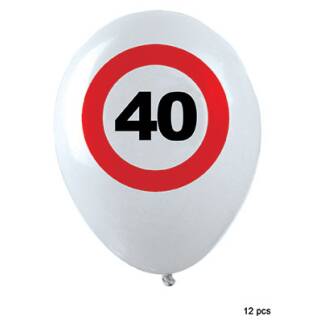 Luftballons Nr. 40 12 Stück ca. 30cm Verkehrsschild
