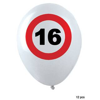 Luftballons Nr. 16 12 Stück ca. 30cm Verkehrsschild