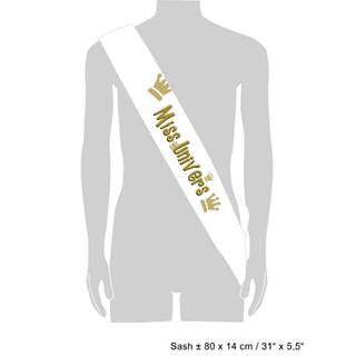 Schärpe Miss Universe ca. 80 x 14 cm weiß/gold