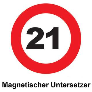 Untersetzer Nr. 21 magnetisch 6 Stück ca. 12cm Verkehrsschild
