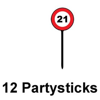 Partysticks Nr. 21 12 Stück ca. 7,5cm Verkehrsschild