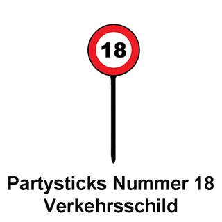 Partysticks Nr. 18 12 Stück ca. 7,5cm Verkehrsschild