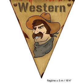 Flaggengirlande Western Cowboy 10 Wimpel an ca. 5 m
