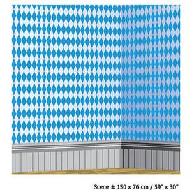 Wanddeko Oktoberfest ca. 76 x 150 cm blau/weiß kariert