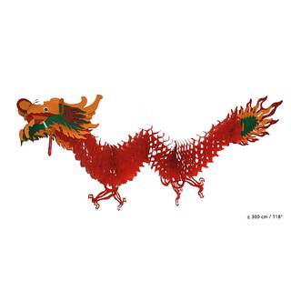 China Drachen ca. 300 cm rot Plastikdekoration
