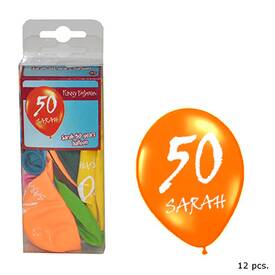 Ballons 50 SARAH Farbmix ca. 30 cm 12 Stück