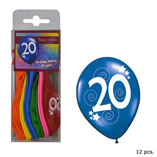 Ballons Nummer 20 Farbmix ca. 30 cm 12 Stück