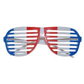 Brille Gitter Frankreich blau/weiß/rot - Erwachsene