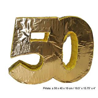 Pinata Zahl 50 Geburtstag Jubiläum gold ca. 50 x 40 x 10 cm