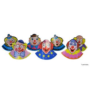 7 Hüte Clownsgesichter verschiedene Farben & Motive