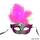 Augenmaske silber/pink mit rosa Feder & LED Beleuchtung - Erwachsene