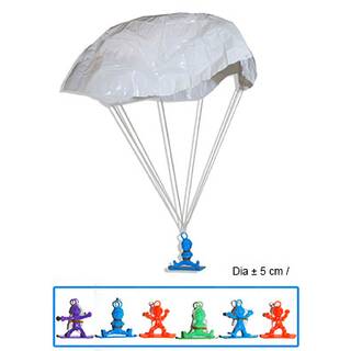 6 Fallschirmspringer in 4 verschiedene Farben für Geburtstag ca. 5 cm 6 Stück Krachmacher Mitgebsel Geburtstag Accessoires