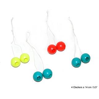 4 Clackern TicTac Bälle in 3 verschiedene Farben für Geburtstag ca. 14 cm 4 Stück Krachmacher Mitgebsel Geburtstag Accessoires