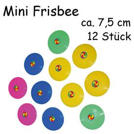 Mini Frisbee im Farbmix ca. 7,5 cm 12 Stück