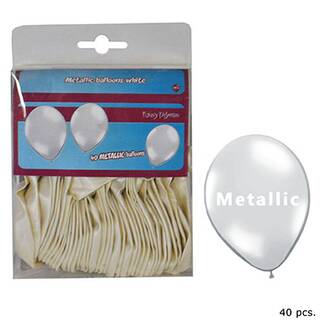Ballons metallic weiß ca. 25 cm 40 Stück