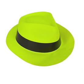AL CAPONE Hut neon gelb aus Kunststoff Gangsterhut