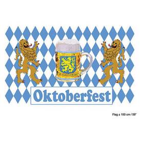 Flagge Oktoberfest Bierkrug ca. 60x90 cm kariert