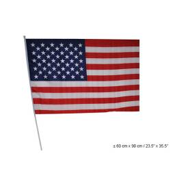 Flagge USA - ca. 90 x 60 cm - an Stab