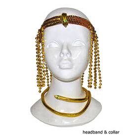 Schmuck-Set Ägypten gold Halskette & Kopfschmuck
