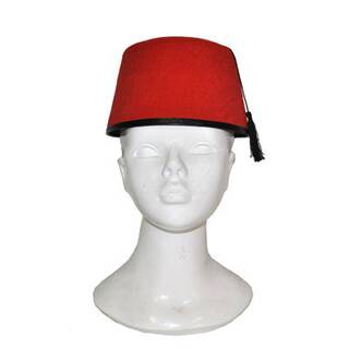 Arabisch roter Hut mit schwarzer Bommel Trottel