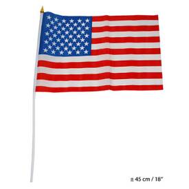 Flagge an Stab USA ca. 30 x 45 cm Amerika mit 50 Sternen