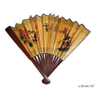 Fächer mit asiatischen Muster braun ca. 33 cm