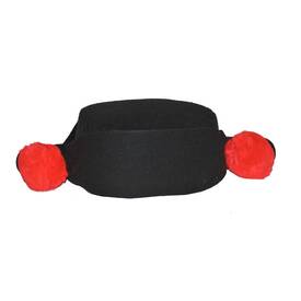 Spanier Hut schwarz Stoff mit 2 roten Bommeln